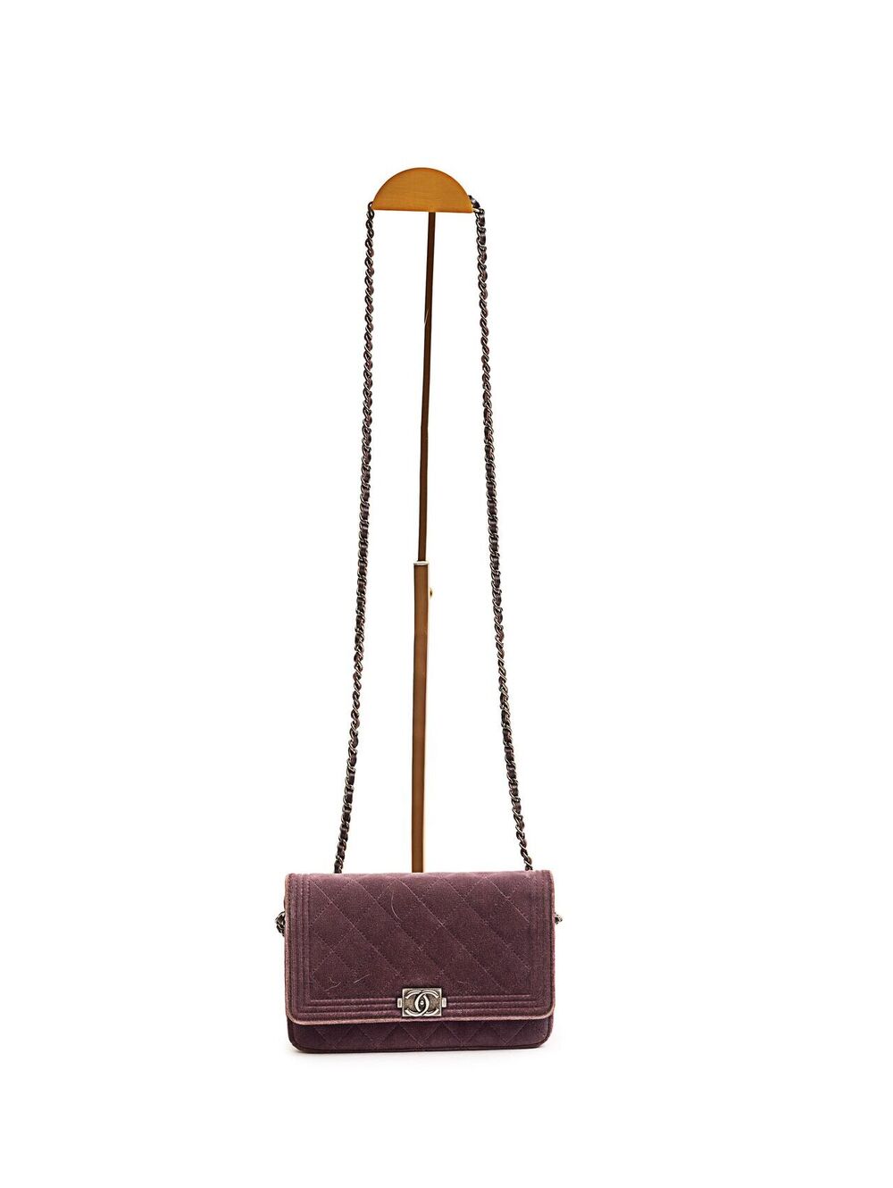 Chanel Small Le Boy Purple Quilted Velvet  Flap